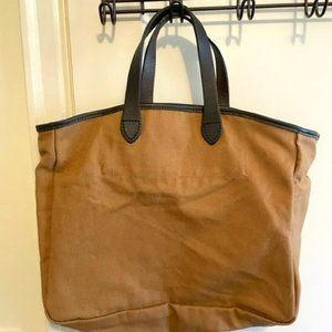 Vintage Filson Tote (Square) in Tan with dark leather handles